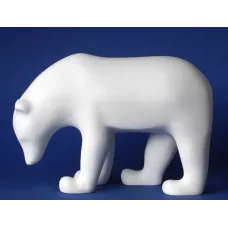 Sculptuur Pompon Beer Wit.