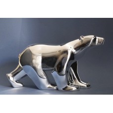 Sculptuur Pompon Ijsbeer Silver.
