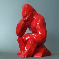 Sculptuur Orlinski - Kon Thinker Pose Rood
